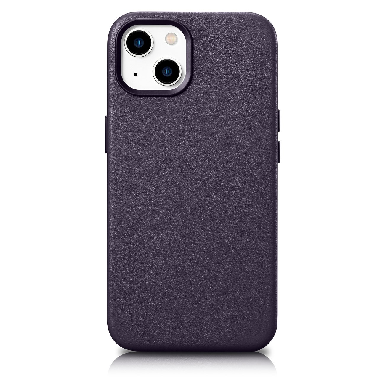 Pokrowiec etui skrzane iCarer Case Leather ciemnofioletowe APPLE iPhone 14