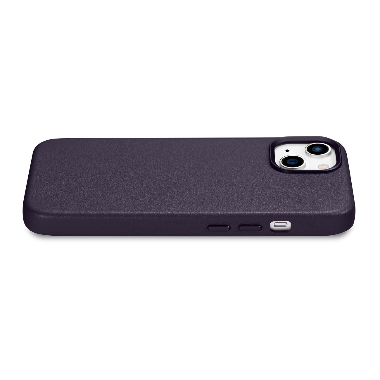 Pokrowiec etui skrzane iCarer Case Leather ciemnofioletowe APPLE iPhone 14 / 10