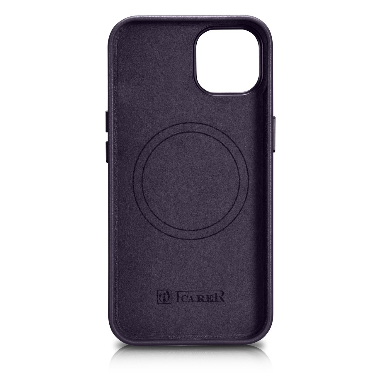 Pokrowiec etui skrzane iCarer Case Leather ciemnofioletowe APPLE iPhone 14 / 3