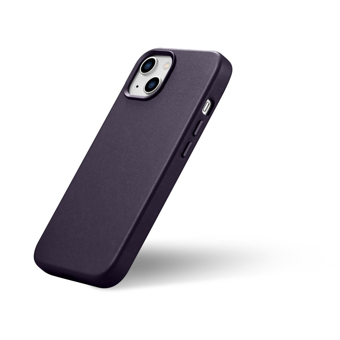 Pokrowiec etui skrzane iCarer Case Leather ciemnofioletowe APPLE iPhone 14 / 8
