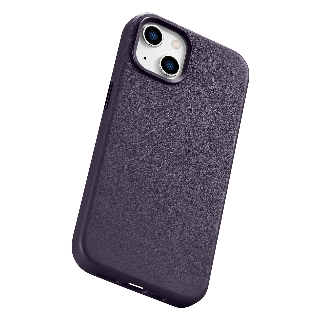 Pokrowiec etui skrzane iCarer Case Leather ciemnofioletowe APPLE iPhone 14 Plus / 12