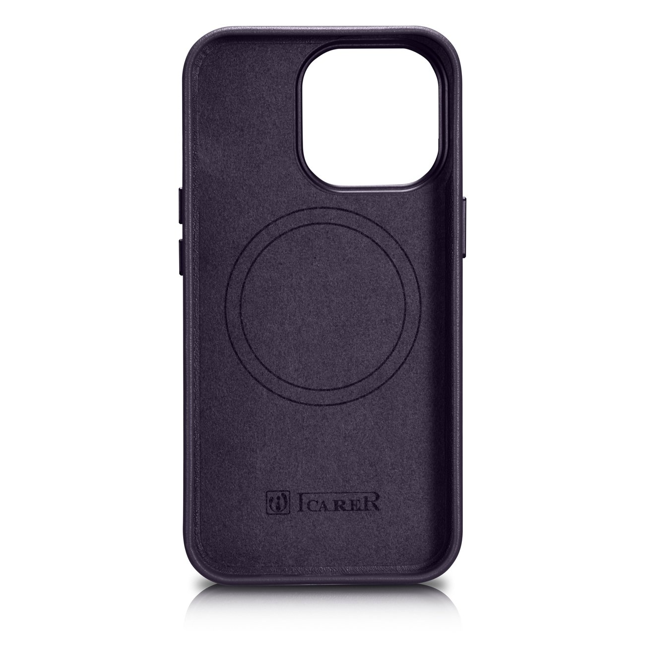 Pokrowiec etui skrzane iCarer Case Leather ciemnofioletowe APPLE iPhone 14 Pro / 3