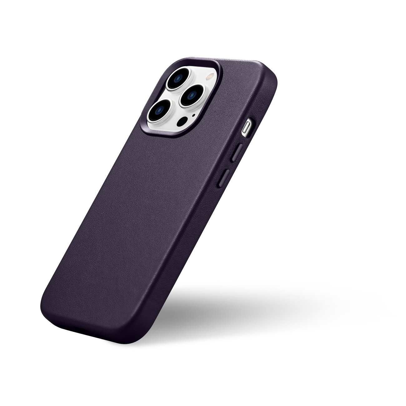 Pokrowiec etui skrzane iCarer Case Leather ciemnofioletowe APPLE iPhone 14 Pro / 8