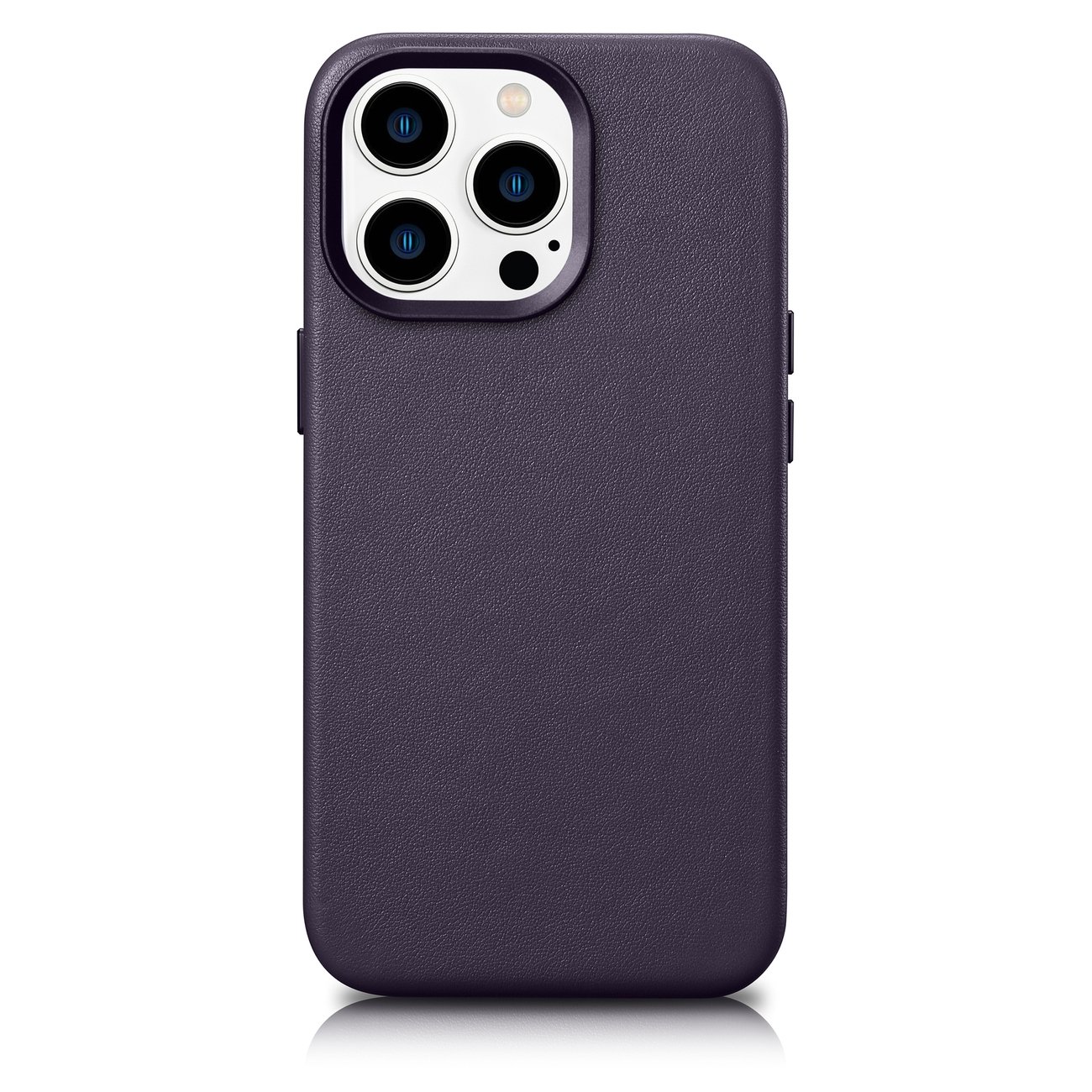 Pokrowiec etui skrzane iCarer Case Leather ciemnofioletowe APPLE iPhone 14 Pro Max