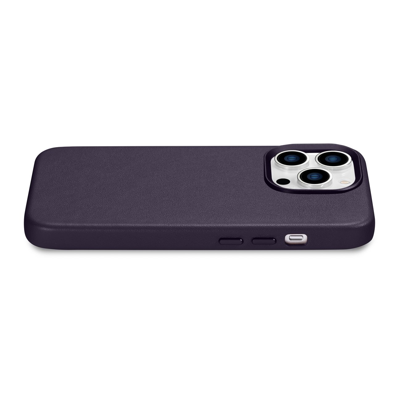 Pokrowiec etui skrzane iCarer Case Leather ciemnofioletowe APPLE iPhone 14 Pro Max / 10