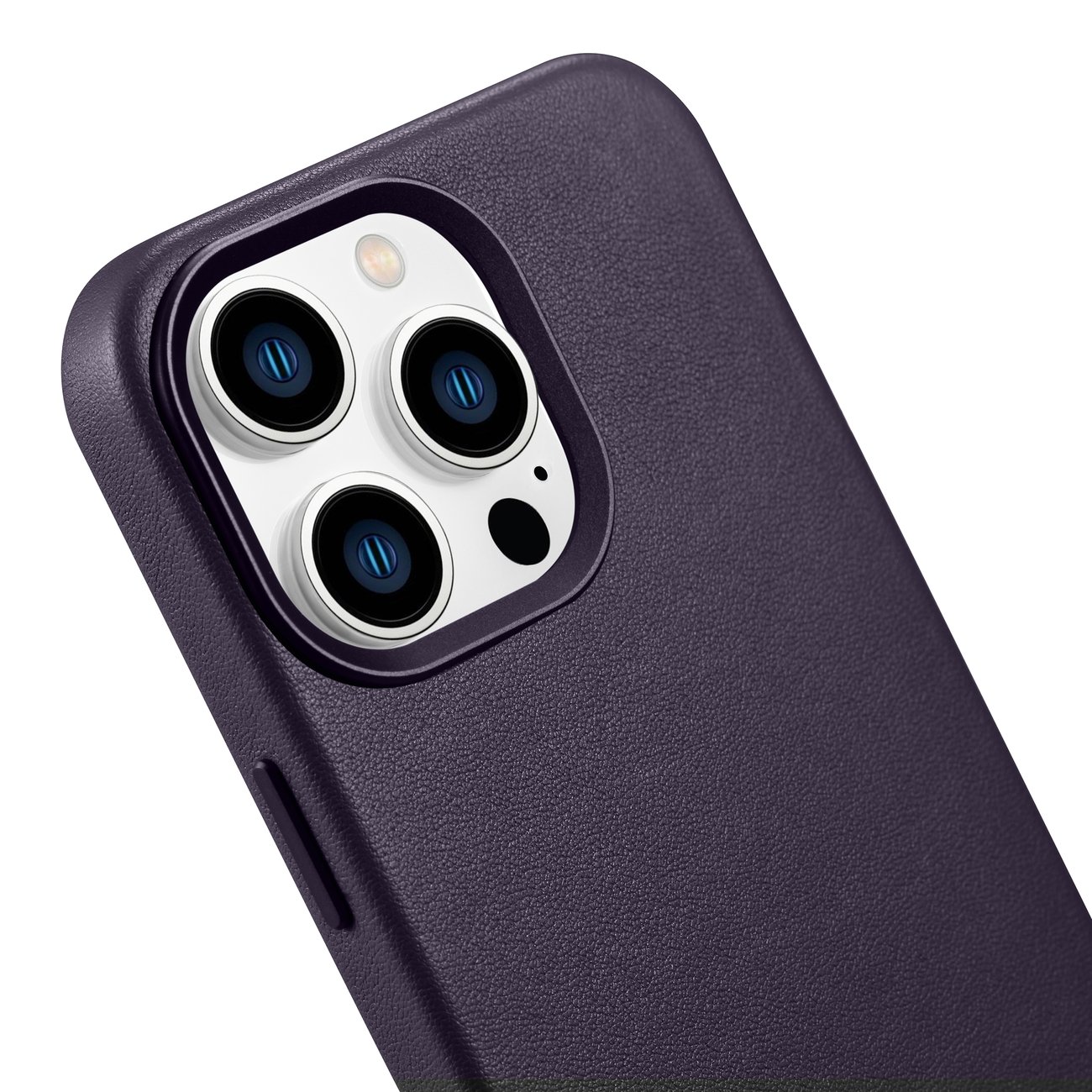 Pokrowiec etui skrzane iCarer Case Leather ciemnofioletowe APPLE iPhone 14 Pro Max / 9