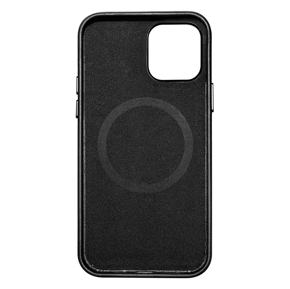 Pokrowiec etui skrzane iCarer Case Leather czarne APPLE iPhone 12 Mini / 7