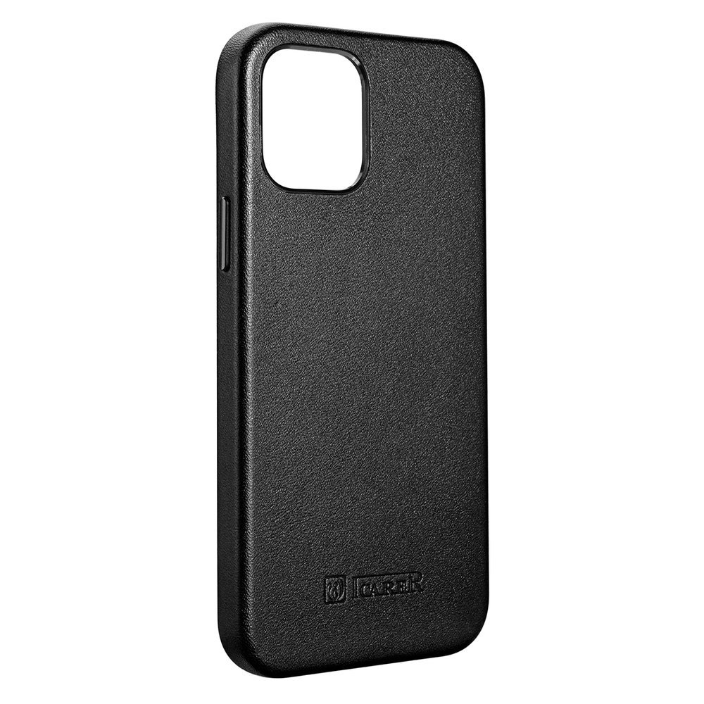 Pokrowiec etui skrzane iCarer Case Leather czarne APPLE iPhone 12 Pro Max / 3