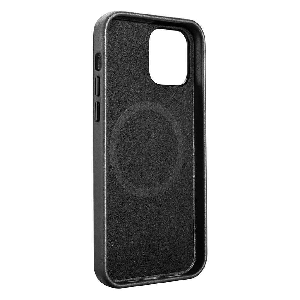Pokrowiec etui skrzane iCarer Case Leather czarne APPLE iPhone 12 Pro Max / 5