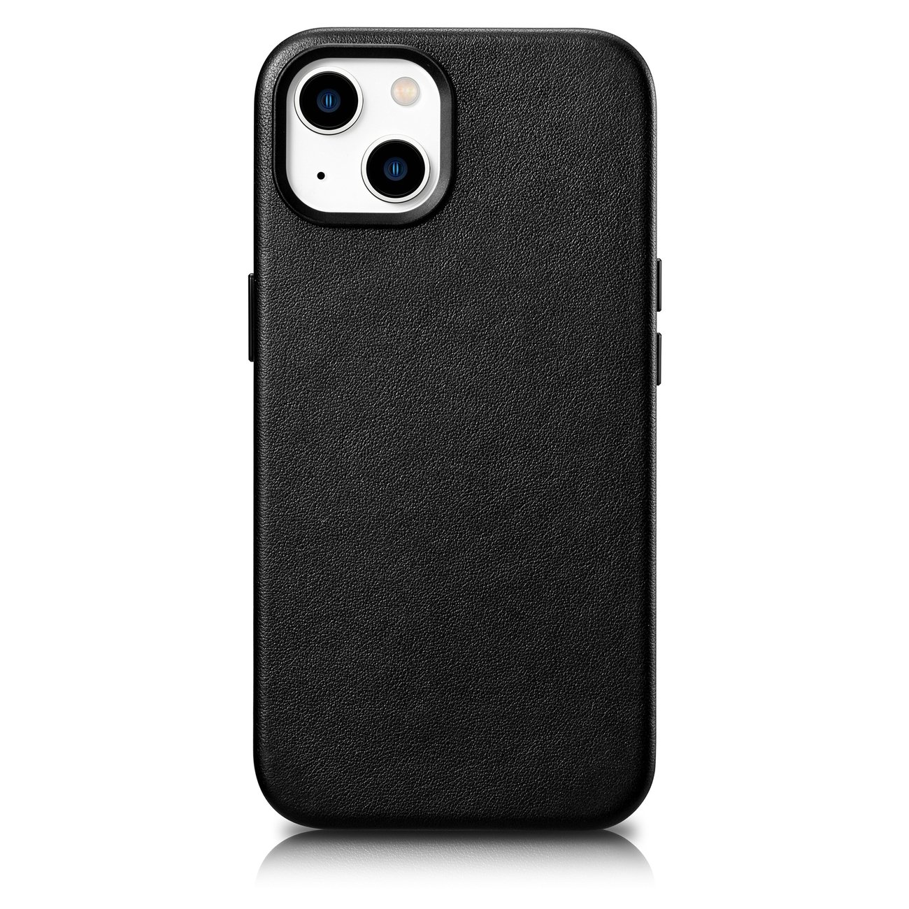 Pokrowiec etui skrzane iCarer Case Leather czarne APPLE iPhone 14