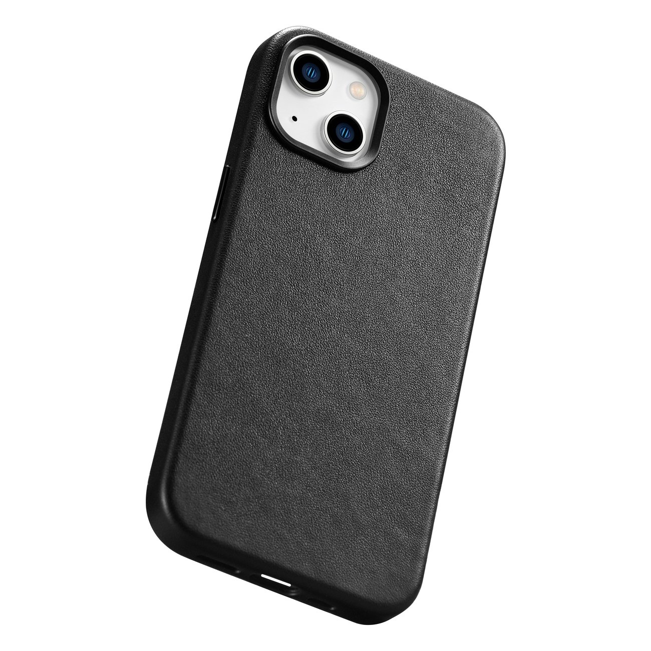 Pokrowiec etui skrzane iCarer Case Leather czarne APPLE iPhone 14 Plus / 12