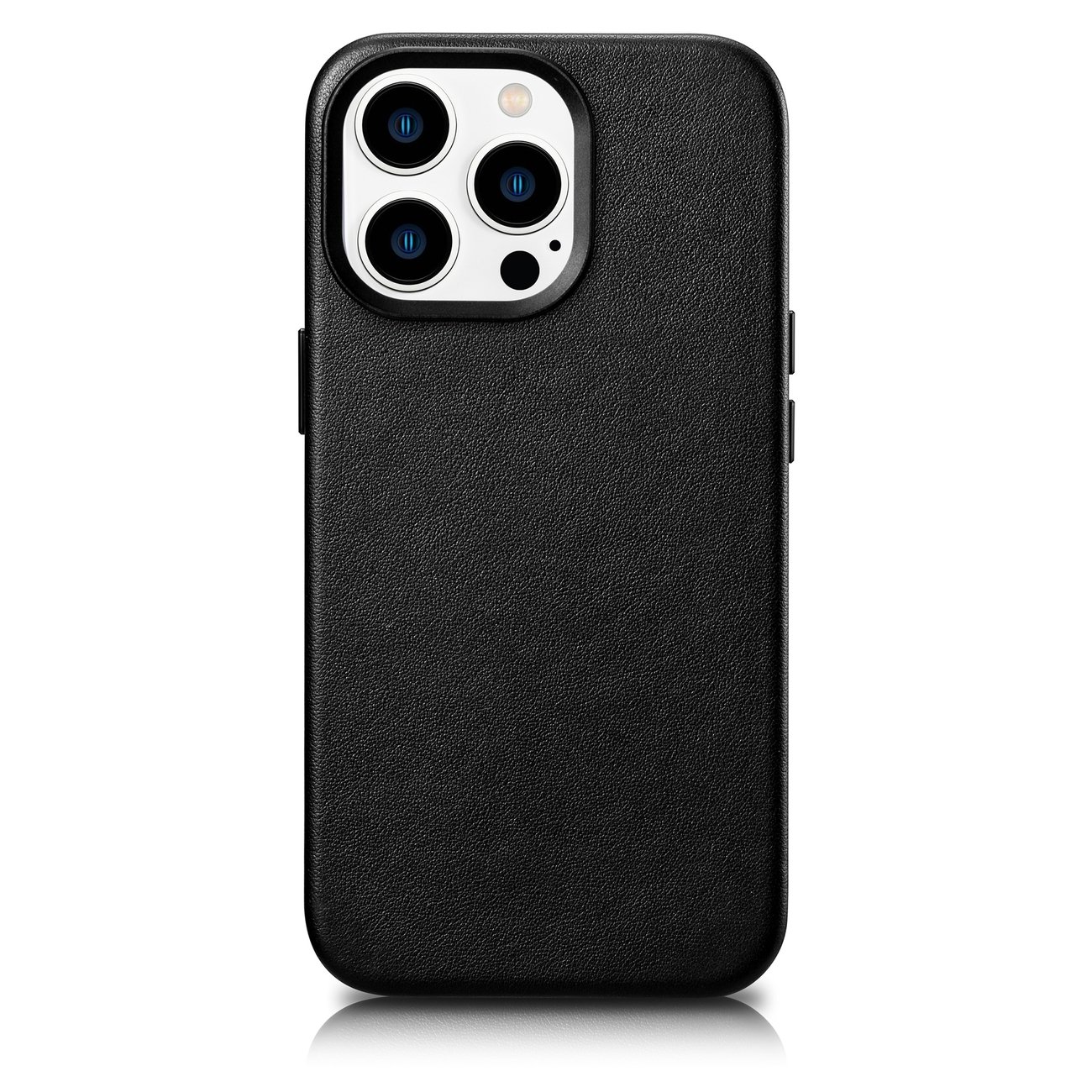 Pokrowiec etui skrzane iCarer Case Leather czarne APPLE iPhone 14 Pro