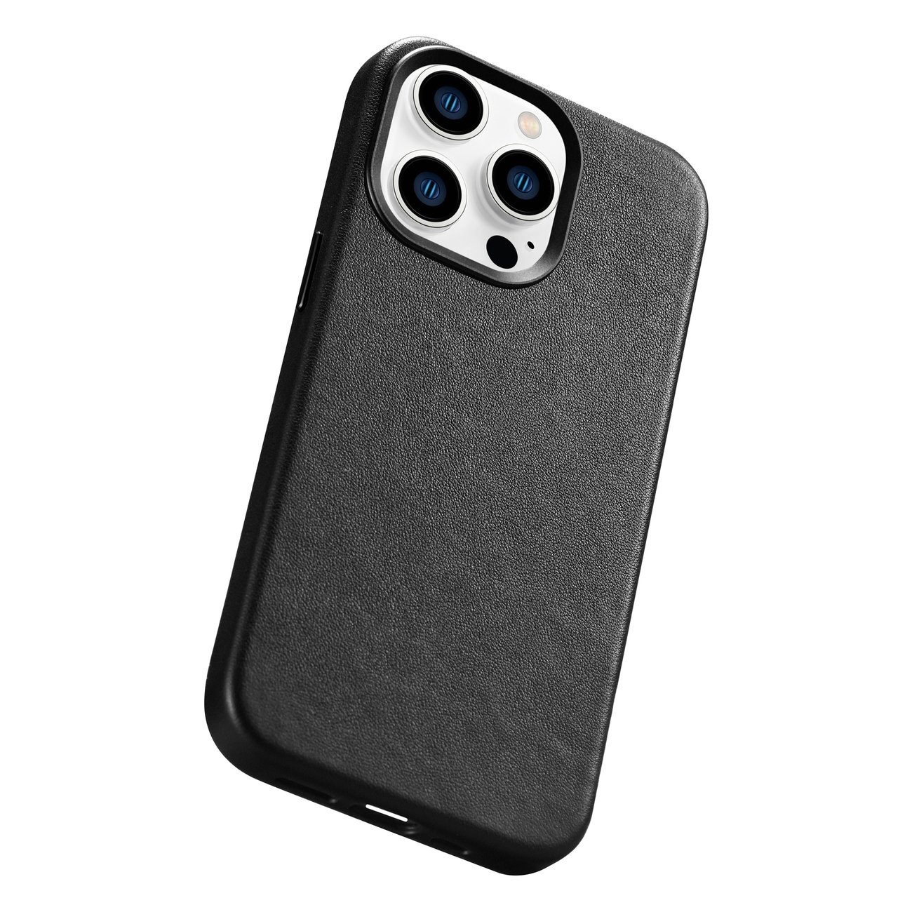 Pokrowiec etui skrzane iCarer Case Leather czarne APPLE iPhone 14 Pro / 12