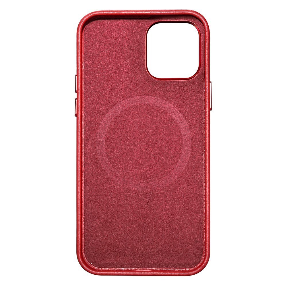 Pokrowiec etui skrzane iCarer Case Leather czerwone APPLE iPhone 12 Mini / 6
