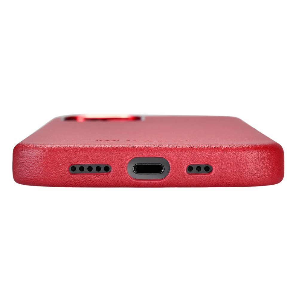 Pokrowiec etui skrzane iCarer Case Leather czerwone APPLE iPhone 12 Mini / 8