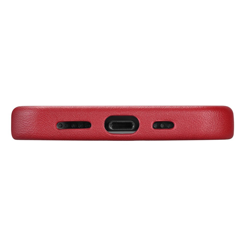Pokrowiec etui skrzane iCarer Case Leather czerwone APPLE iPhone 12 Mini / 9
