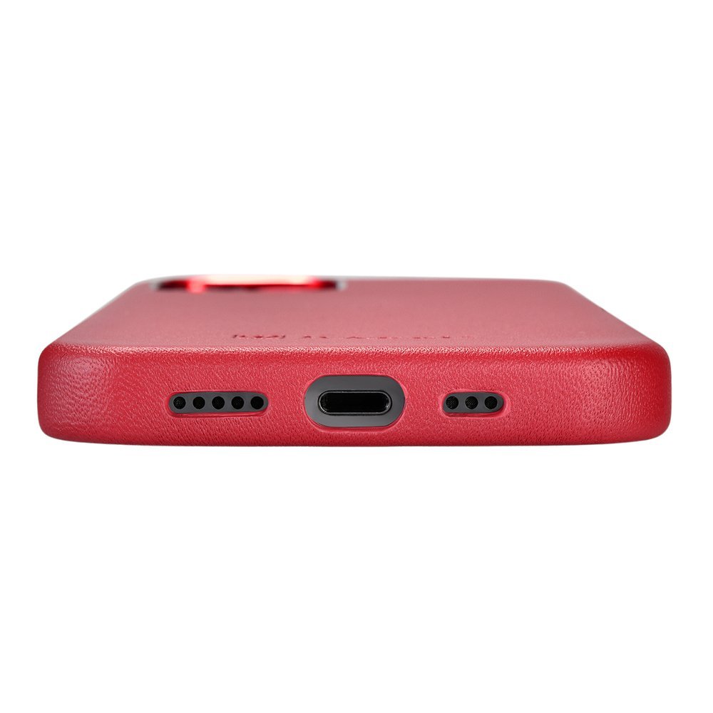 Pokrowiec etui skrzane iCarer Case Leather czerwone APPLE iPhone 12 Pro Max / 8