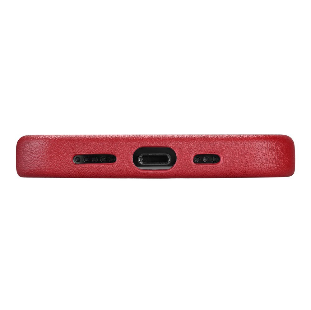 Pokrowiec etui skrzane iCarer Case Leather czerwone APPLE iPhone 12 Pro Max / 9