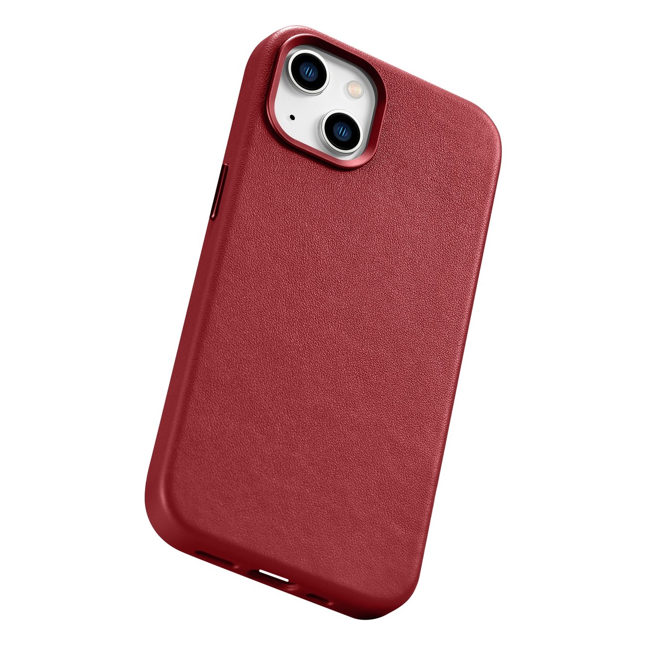Pokrowiec etui skrzane iCarer Case Leather czerwone APPLE iPhone 14 Plus / 12