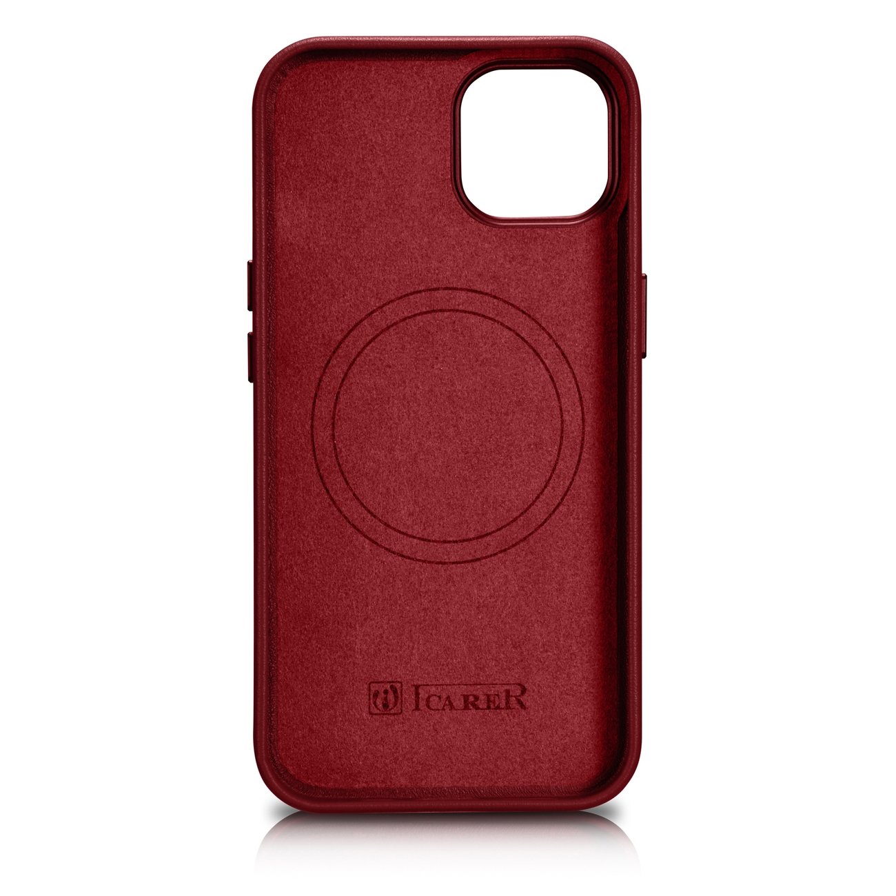 Pokrowiec etui skrzane iCarer Case Leather czerwone APPLE iPhone 14 Plus / 3