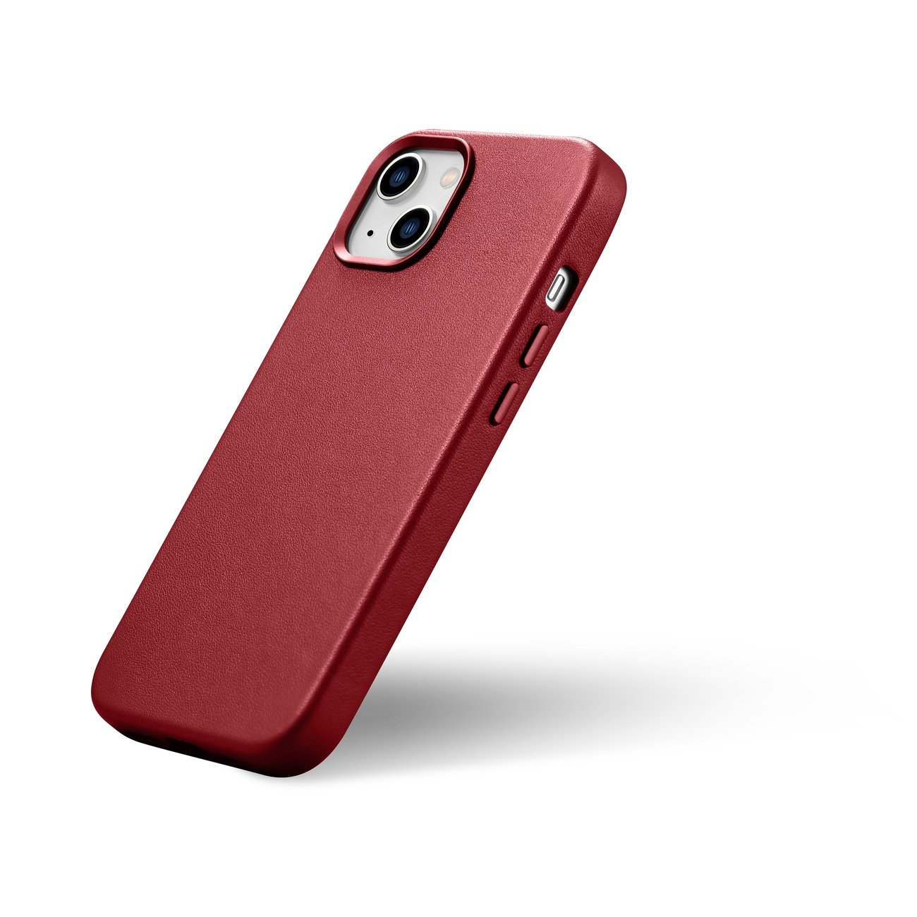 Pokrowiec etui skrzane iCarer Case Leather czerwone APPLE iPhone 14 Plus / 8