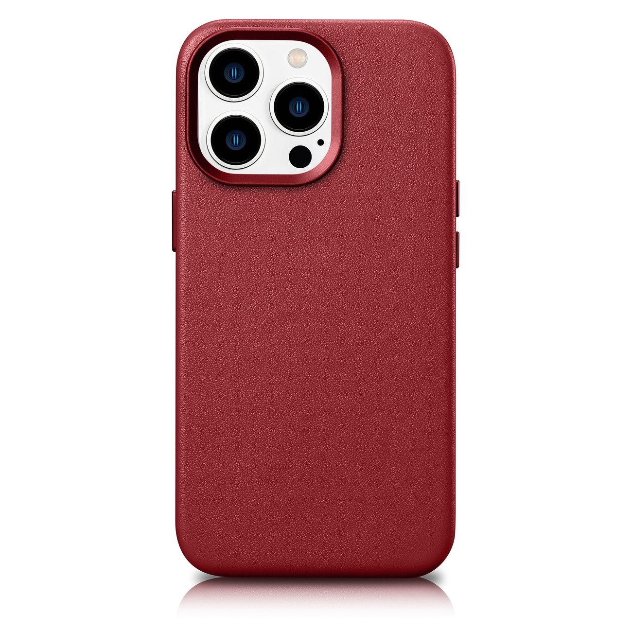 Pokrowiec etui skrzane iCarer Case Leather czerwone APPLE iPhone 14 Pro