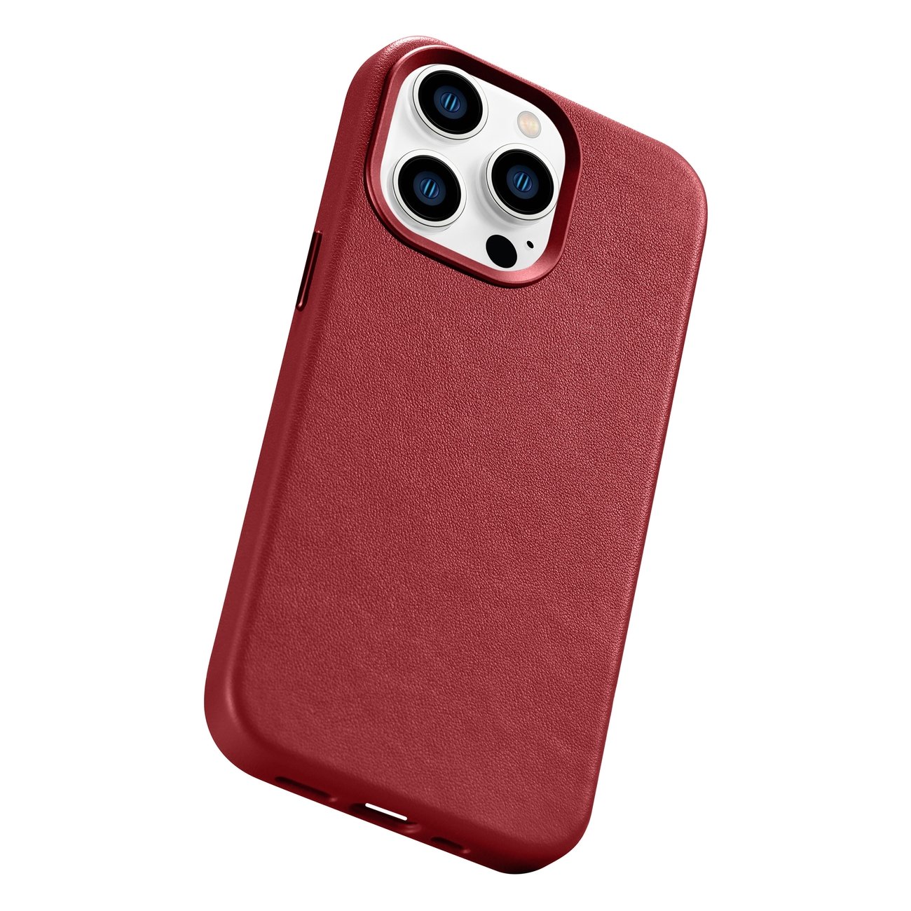 Pokrowiec etui skrzane iCarer Case Leather czerwone APPLE iPhone 14 Pro / 12