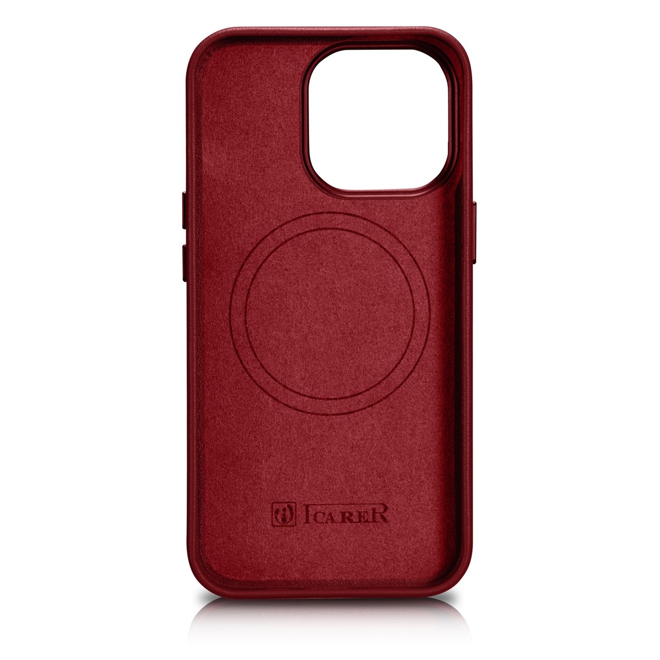Pokrowiec etui skrzane iCarer Case Leather czerwone APPLE iPhone 14 Pro / 3