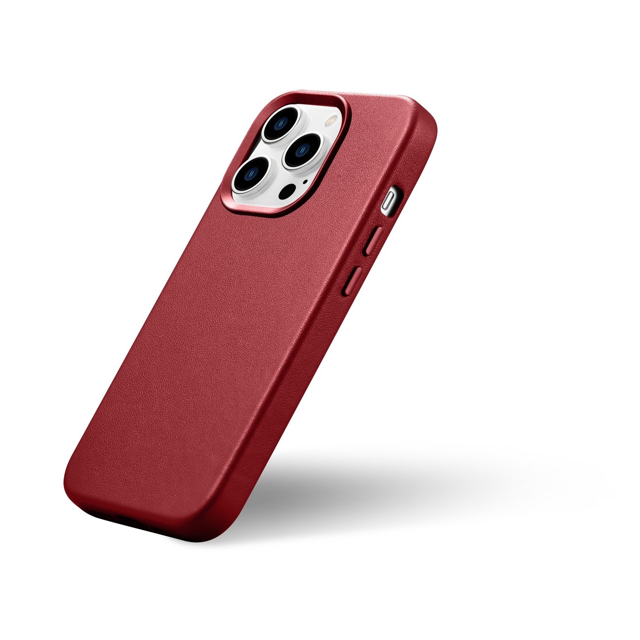 Pokrowiec etui skrzane iCarer Case Leather czerwone APPLE iPhone 14 Pro / 8