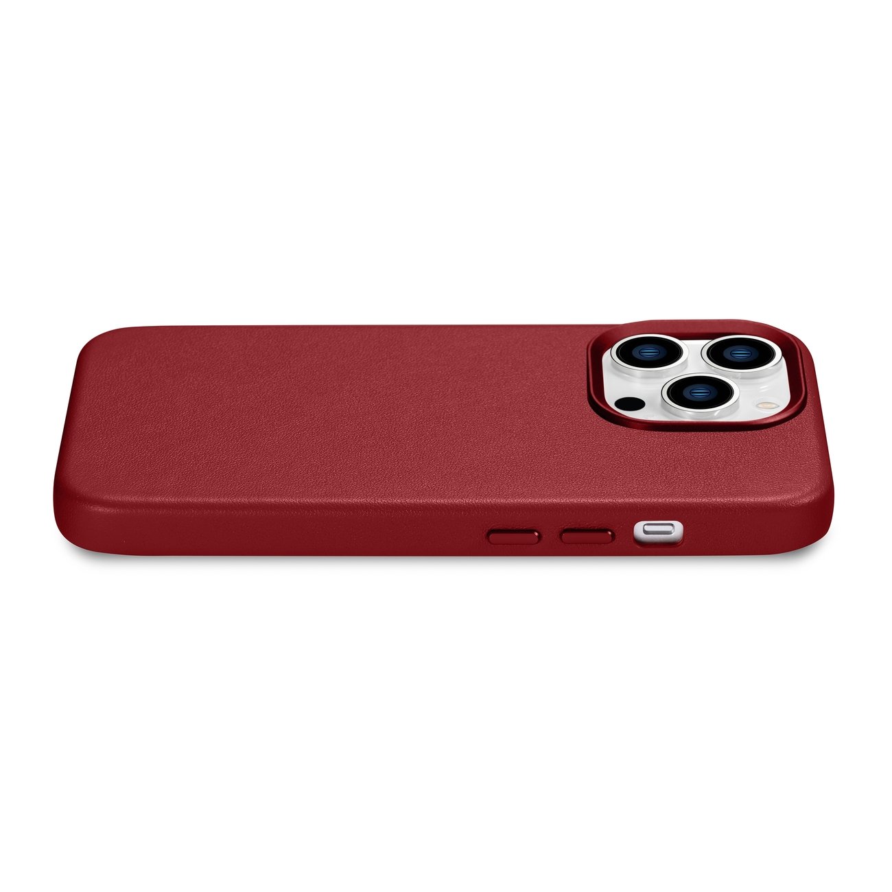 Pokrowiec etui skrzane iCarer Case Leather czerwone APPLE iPhone 14 Pro Max / 10