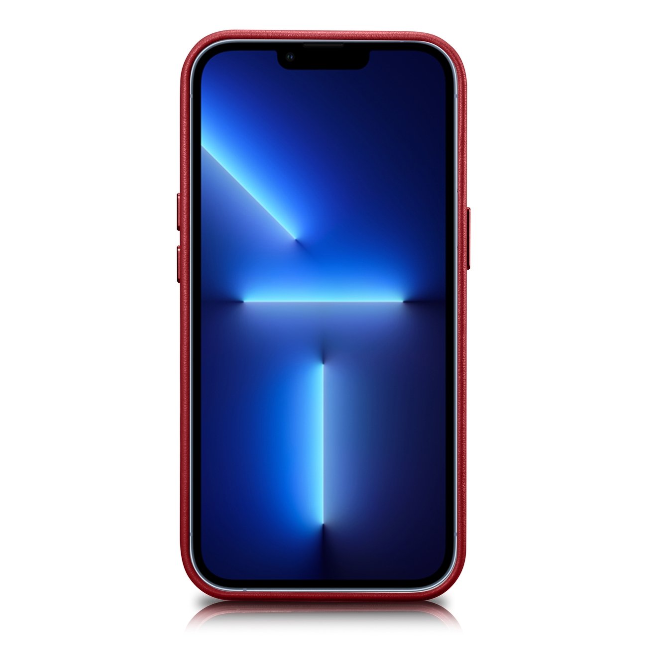 Pokrowiec etui skrzane iCarer Case Leather czerwone APPLE iPhone 14 Pro Max / 2