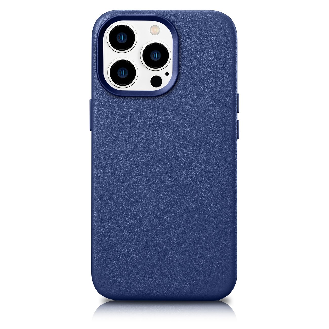 Pokrowiec etui skrzane iCarer Case Leather niebieskie APPLE iPhone 14 Pro