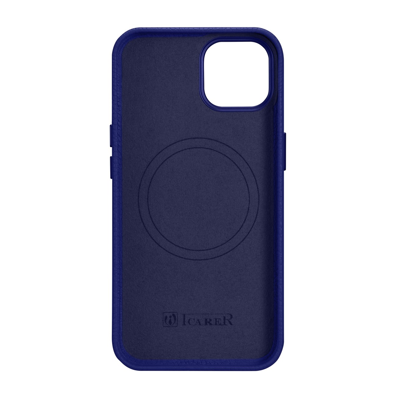 Pokrowiec etui skrzane iCarer Litchi Premium Leather Case ciemnoniebieskie APPLE iPhone 14 Plus / 3