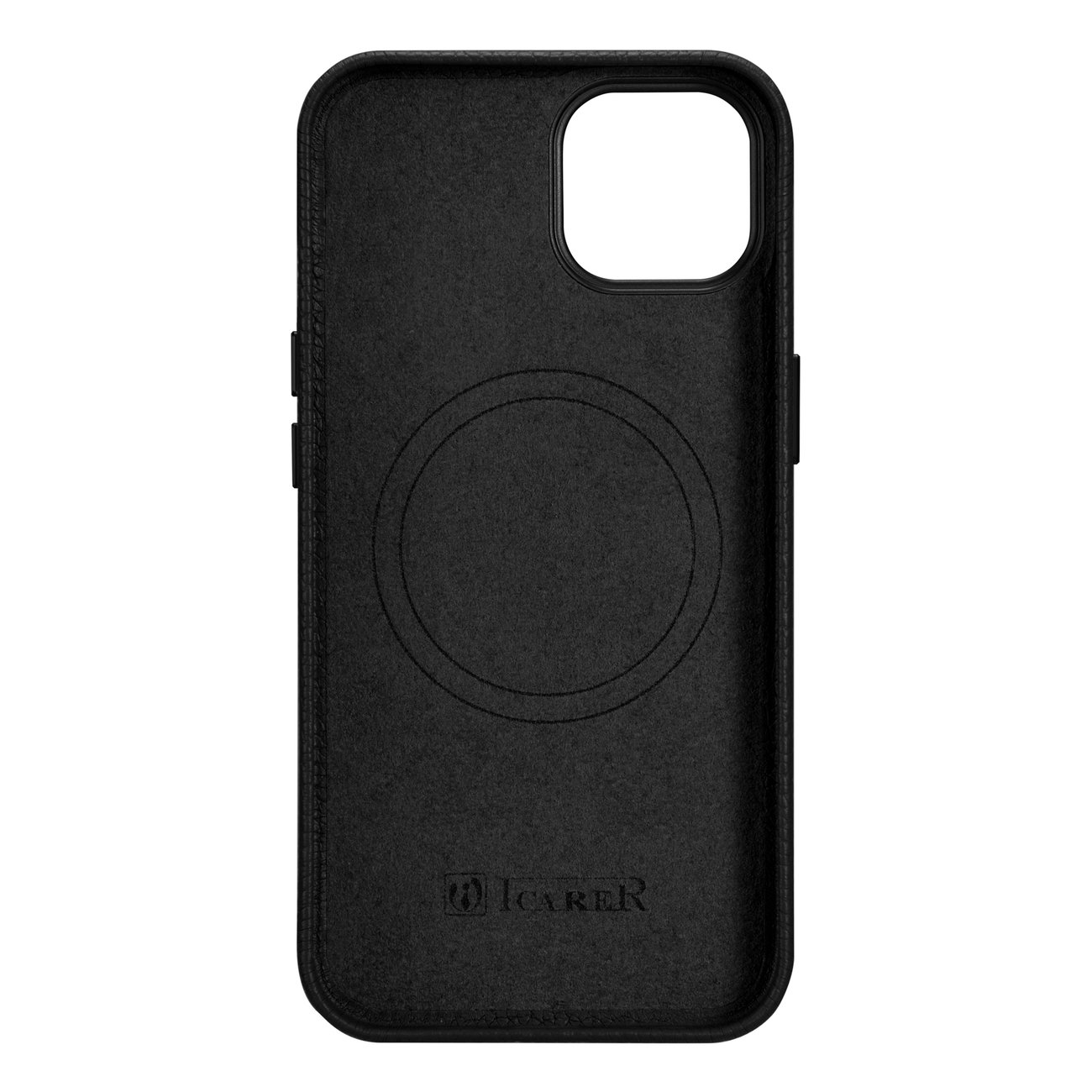 Pokrowiec etui skrzane iCarer Litchi Premium Leather Case czarne APPLE iPhone 14 / 3