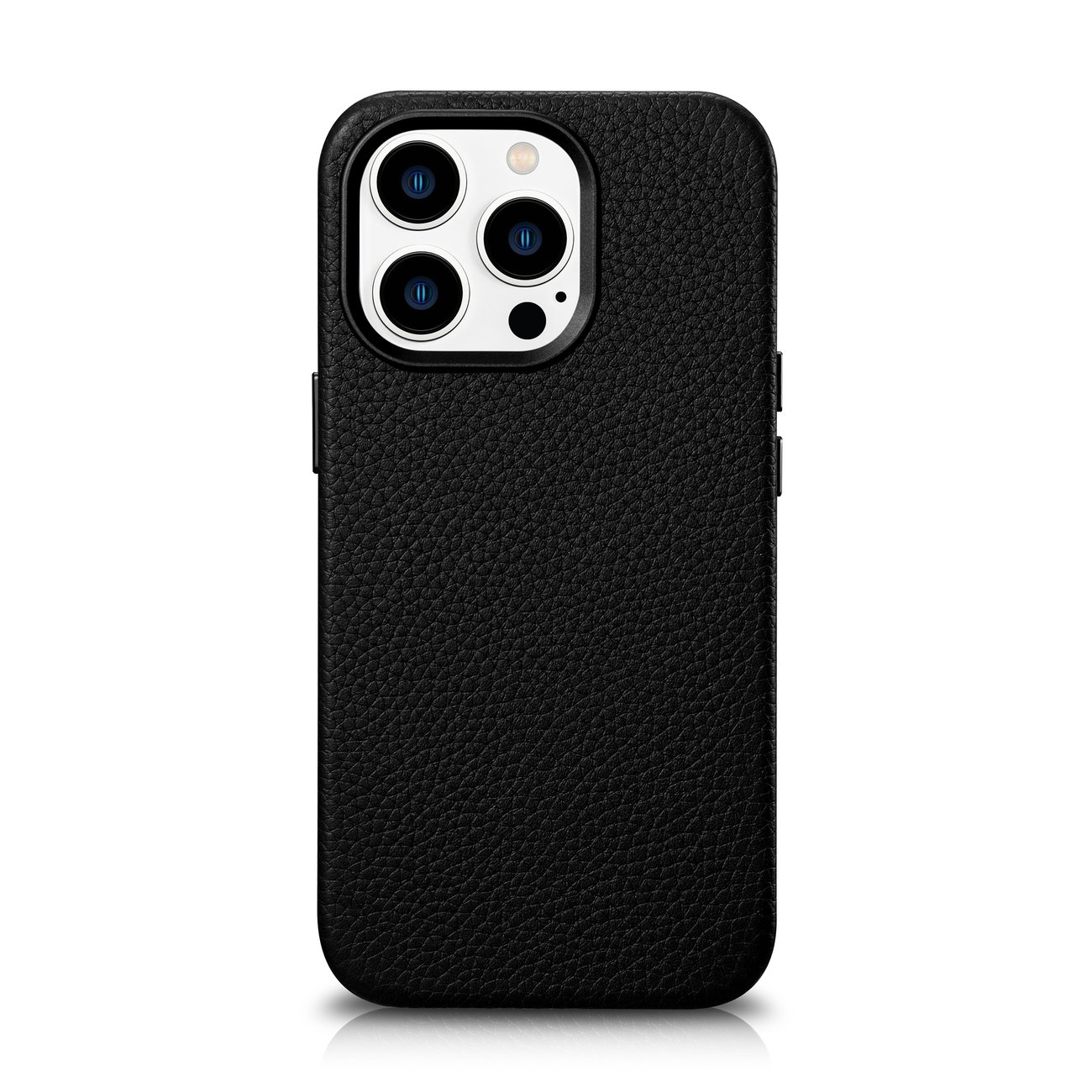 Pokrowiec etui skrzane iCarer Litchi Premium Leather Case czarne APPLE iPhone 14 Pro