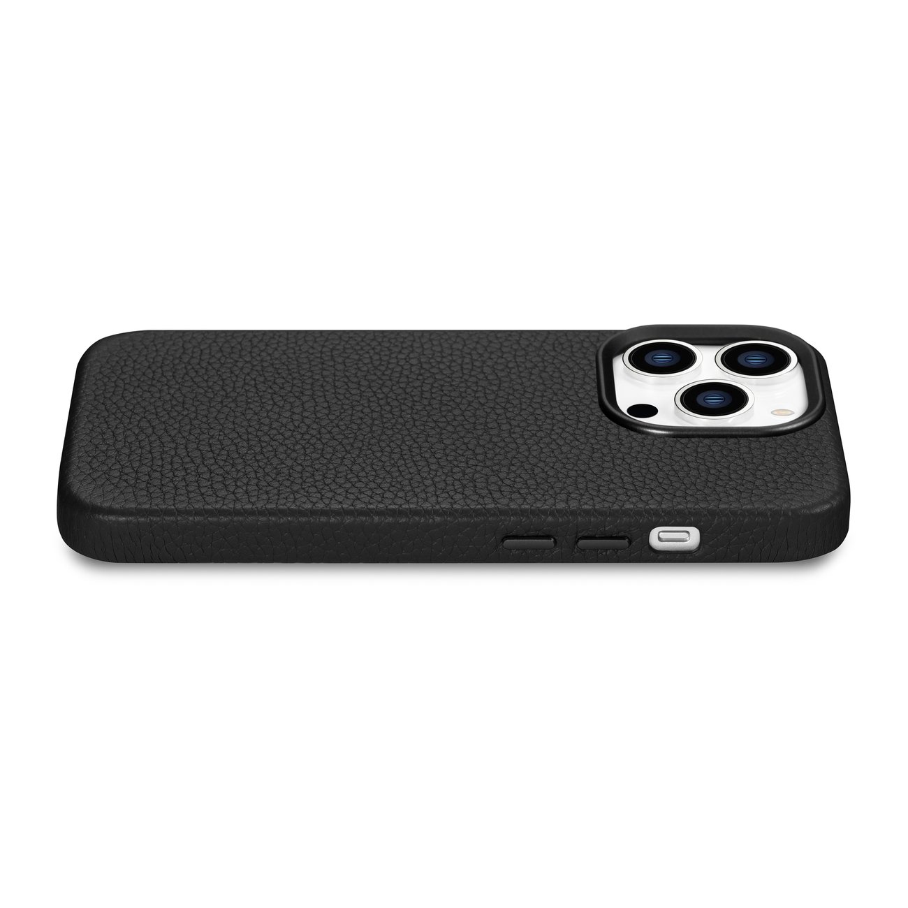 Pokrowiec etui skrzane iCarer Litchi Premium Leather Case czarne APPLE iPhone 14 Pro / 10