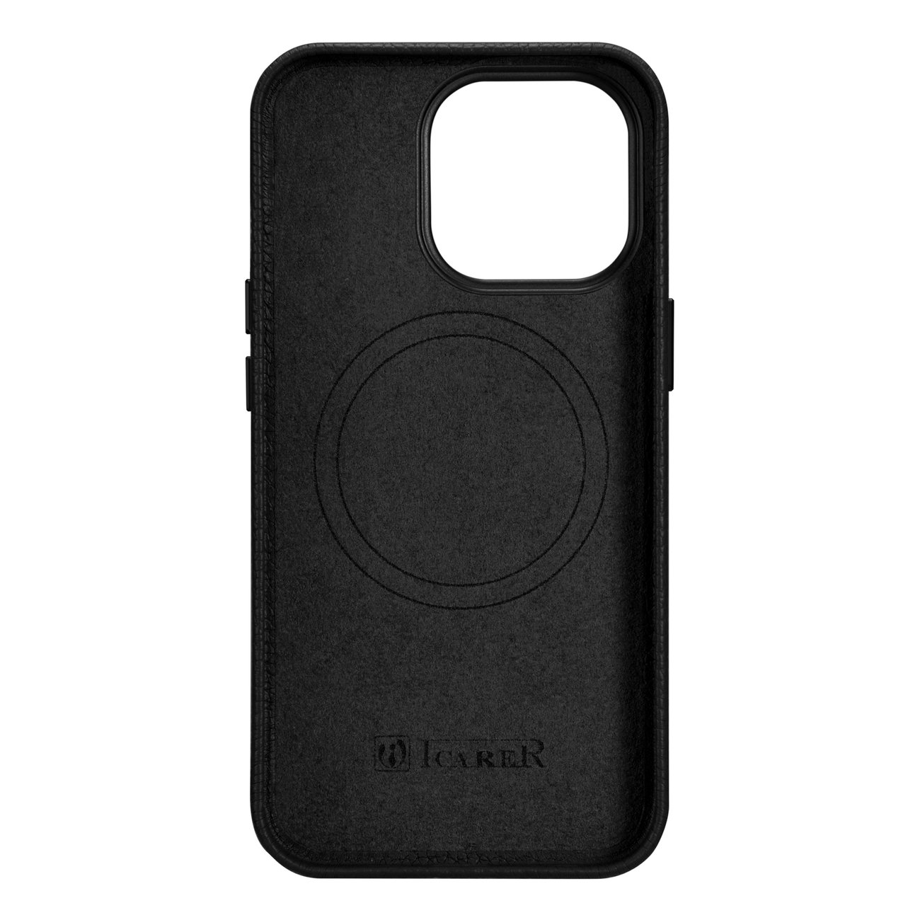 Pokrowiec etui skrzane iCarer Litchi Premium Leather Case czarne APPLE iPhone 14 Pro / 3