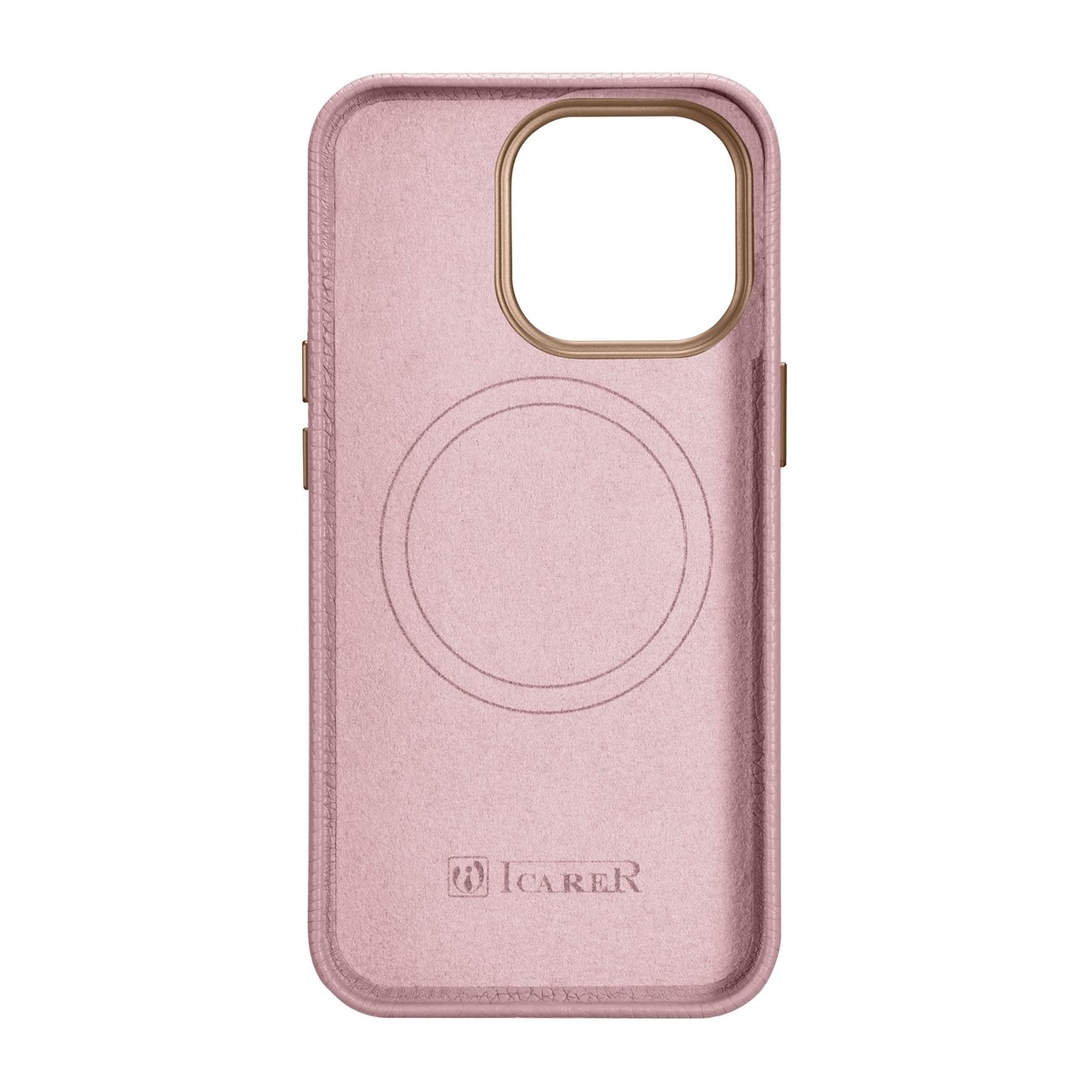 Pokrowiec etui skrzane iCarer Litchi Premium Leather Case rowe APPLE iPhone 14 Pro / 3