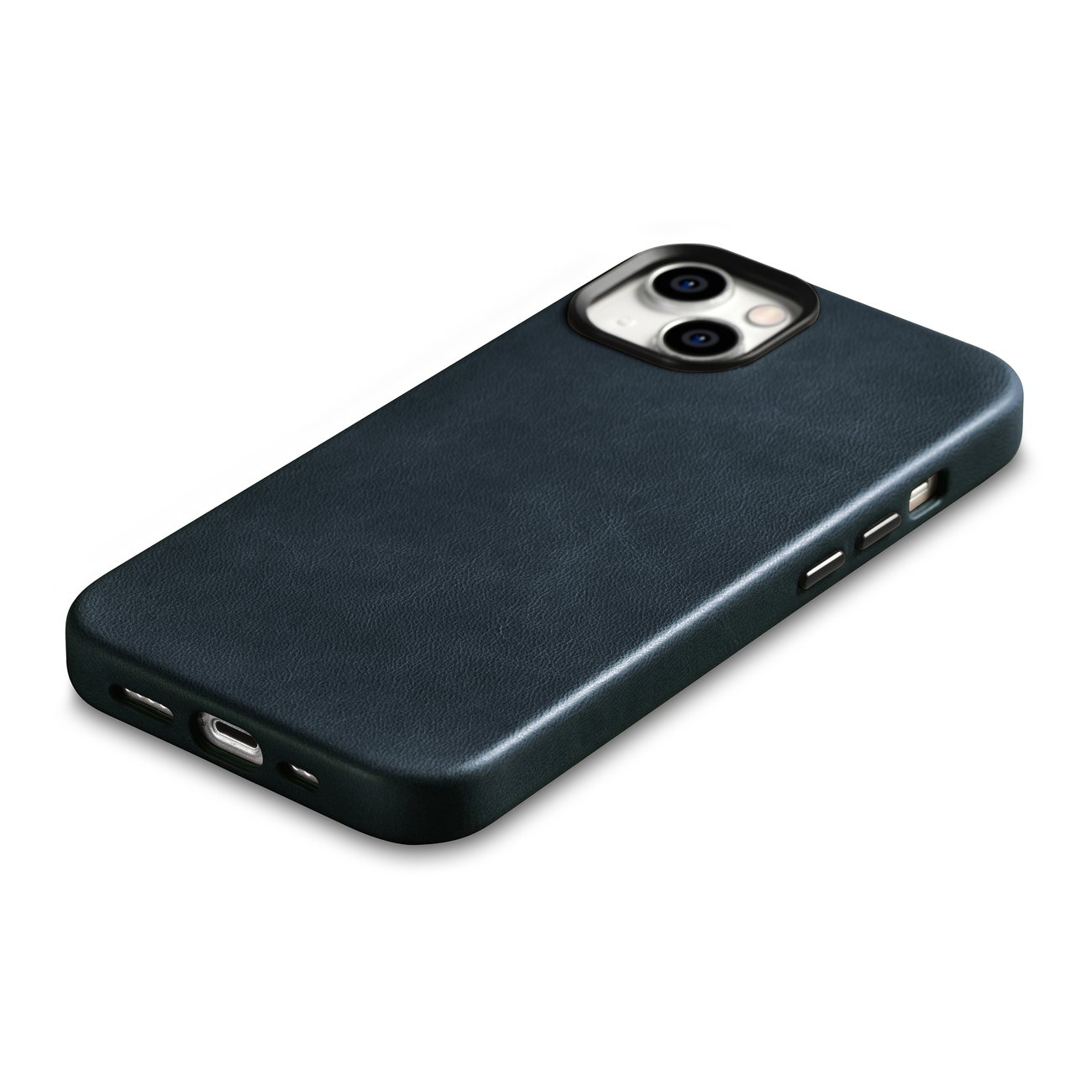 Pokrowiec etui skrzane iCarer Oil Wax Premium Leather Case ciemnoniebieskie APPLE iPhone 14 / 10