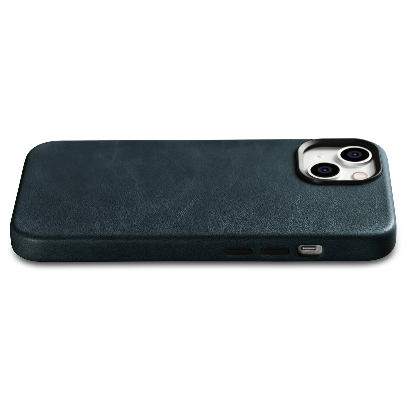 Pokrowiec etui skrzane iCarer Oil Wax Premium Leather Case ciemnoniebieskie APPLE iPhone 14 / 11