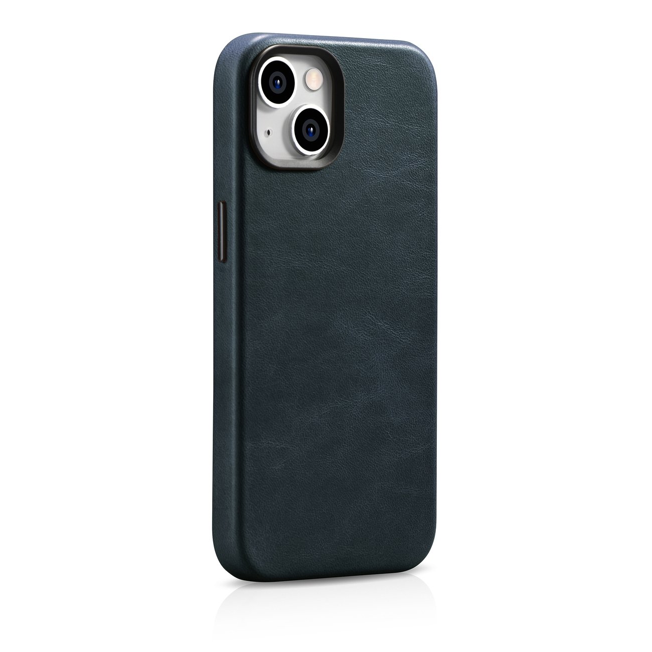 Pokrowiec etui skrzane iCarer Oil Wax Premium Leather Case ciemnoniebieskie APPLE iPhone 14 / 5