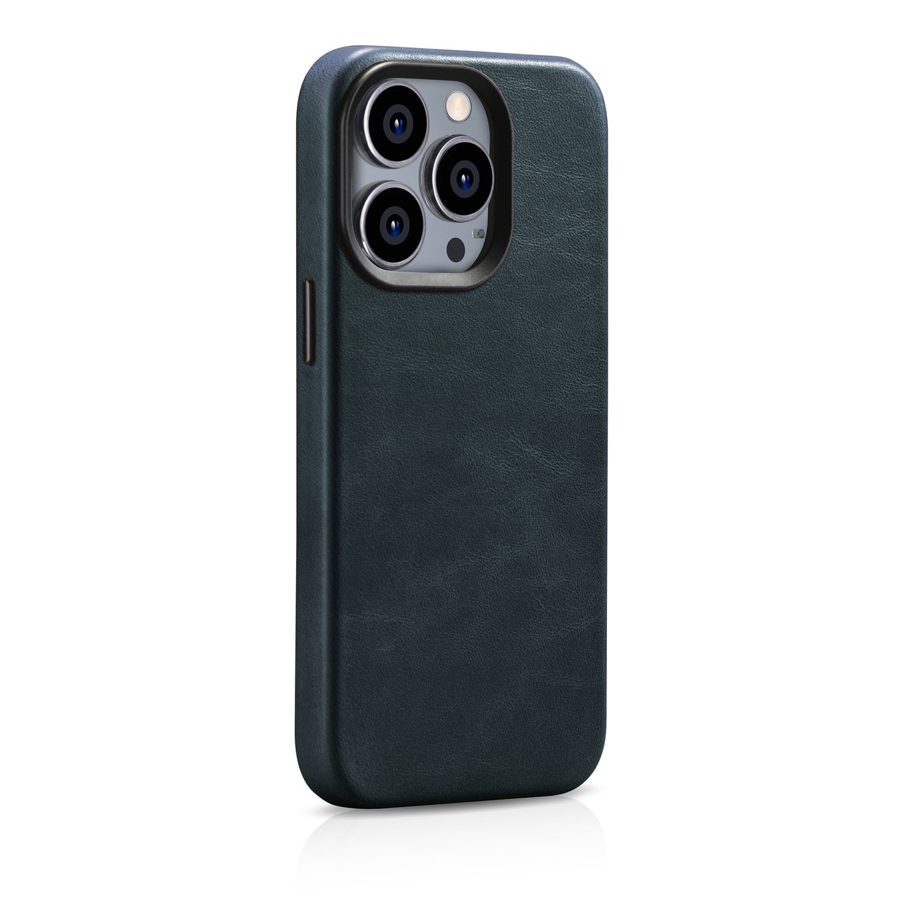 Pokrowiec etui skrzane iCarer Oil Wax Premium Leather Case ciemnoniebieskie APPLE iPhone 14 Pro / 5