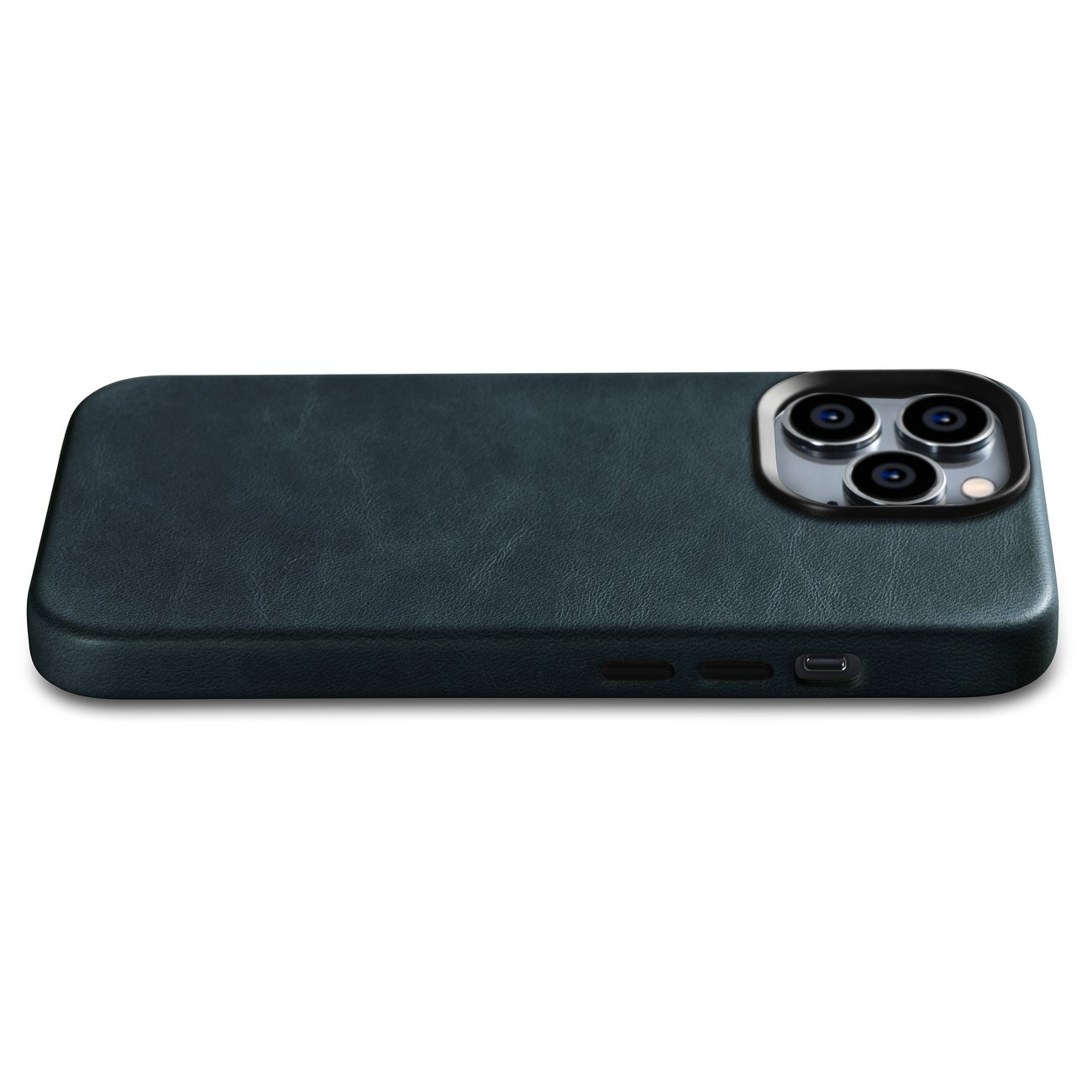 Pokrowiec etui skrzane iCarer Oil Wax Premium Leather Case ciemnoniebieskie APPLE iPhone 14 Pro Max / 12