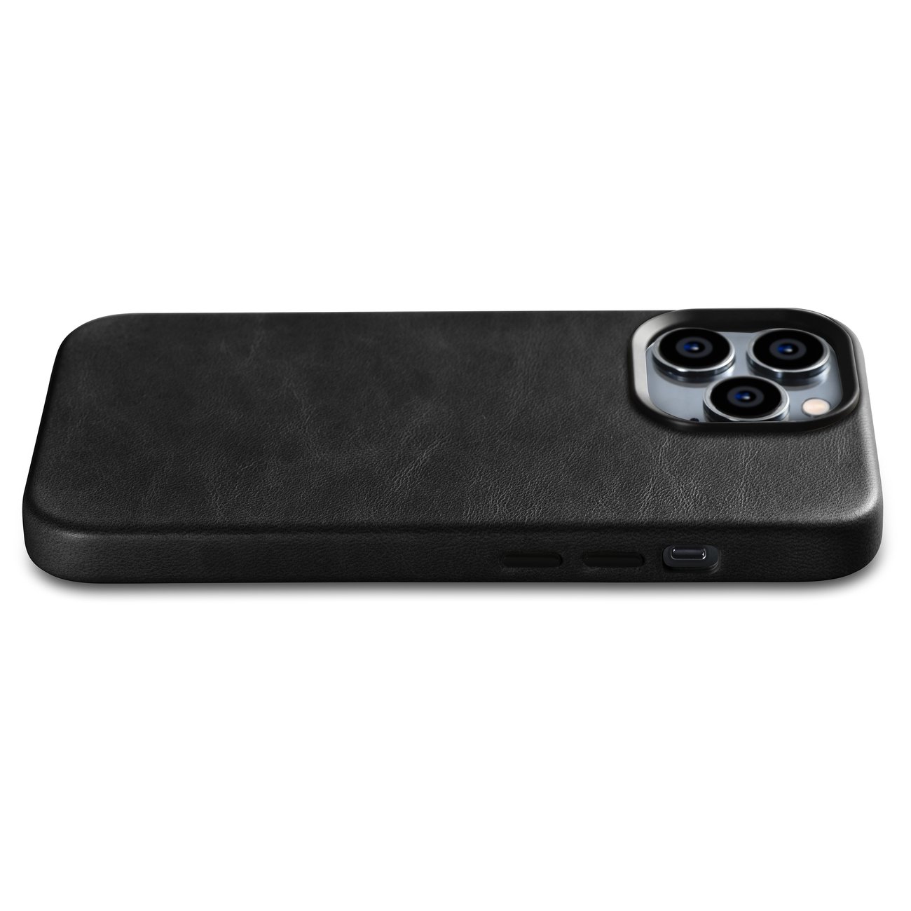 Pokrowiec etui skrzane iCarer Oil Wax Premium Leather Case czarne APPLE iPhone 14 Pro / 11
