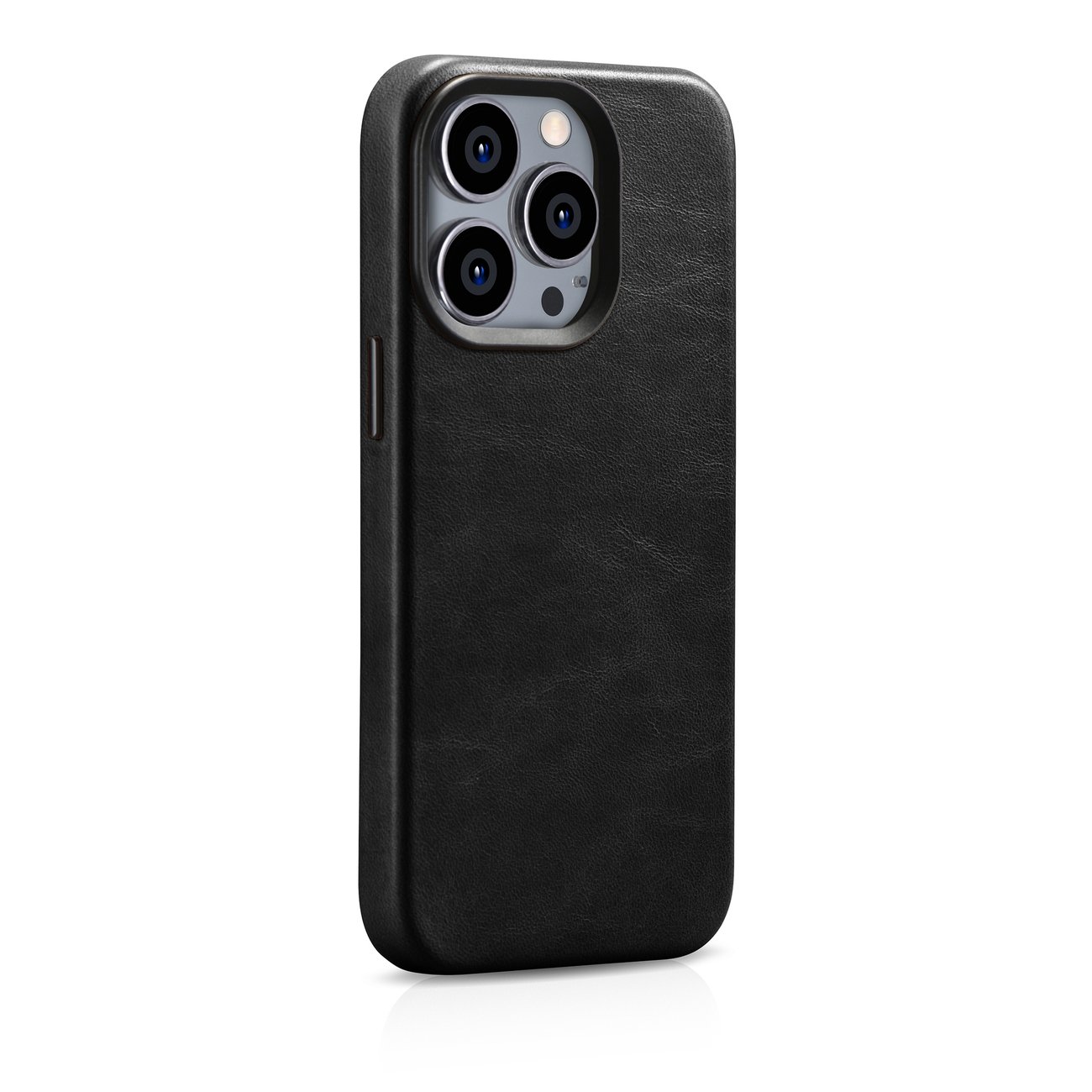 Pokrowiec etui skrzane iCarer Oil Wax Premium Leather Case czarne APPLE iPhone 14 Pro / 5