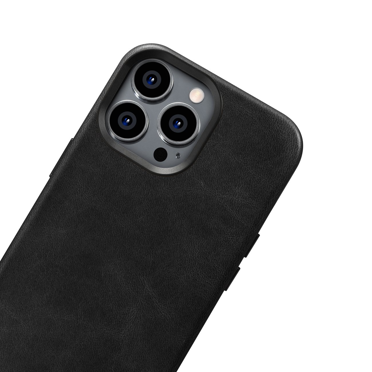 Pokrowiec etui skrzane iCarer Oil Wax Premium Leather Case czarne APPLE iPhone 14 Pro Max / 8