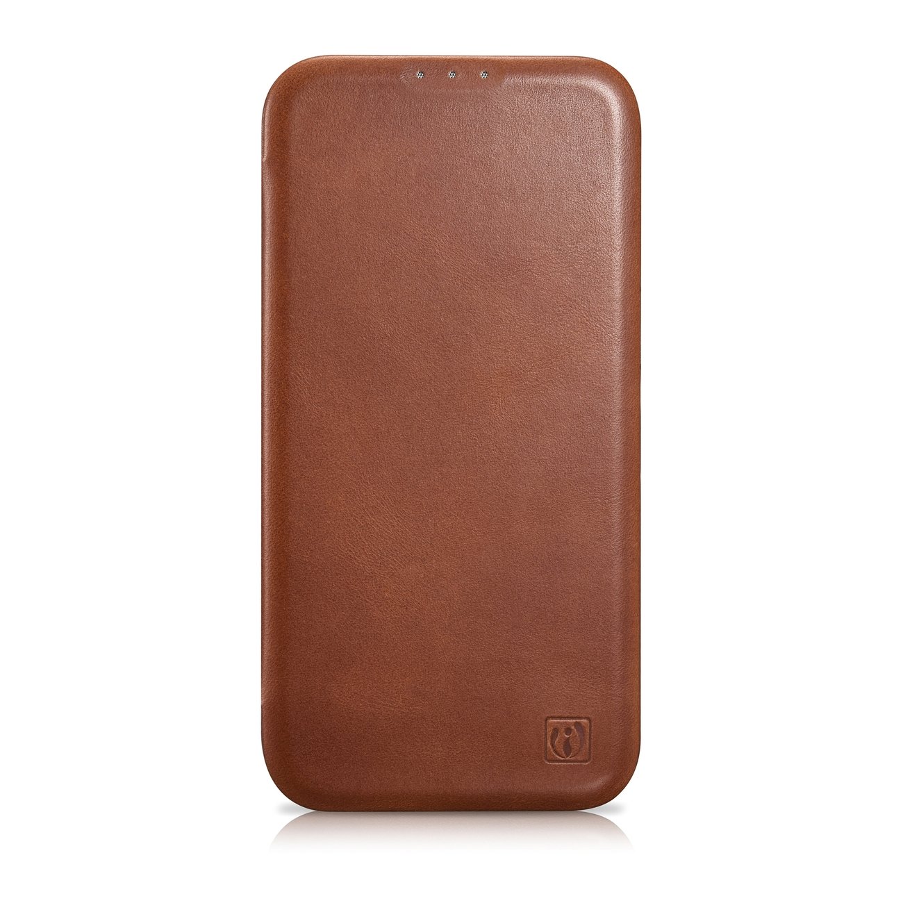 Pokrowiec etui skrzane z klapk iCarer CE Oil Wax Premium Leather Folio Case brzowe APPLE iPhone 14 / 2