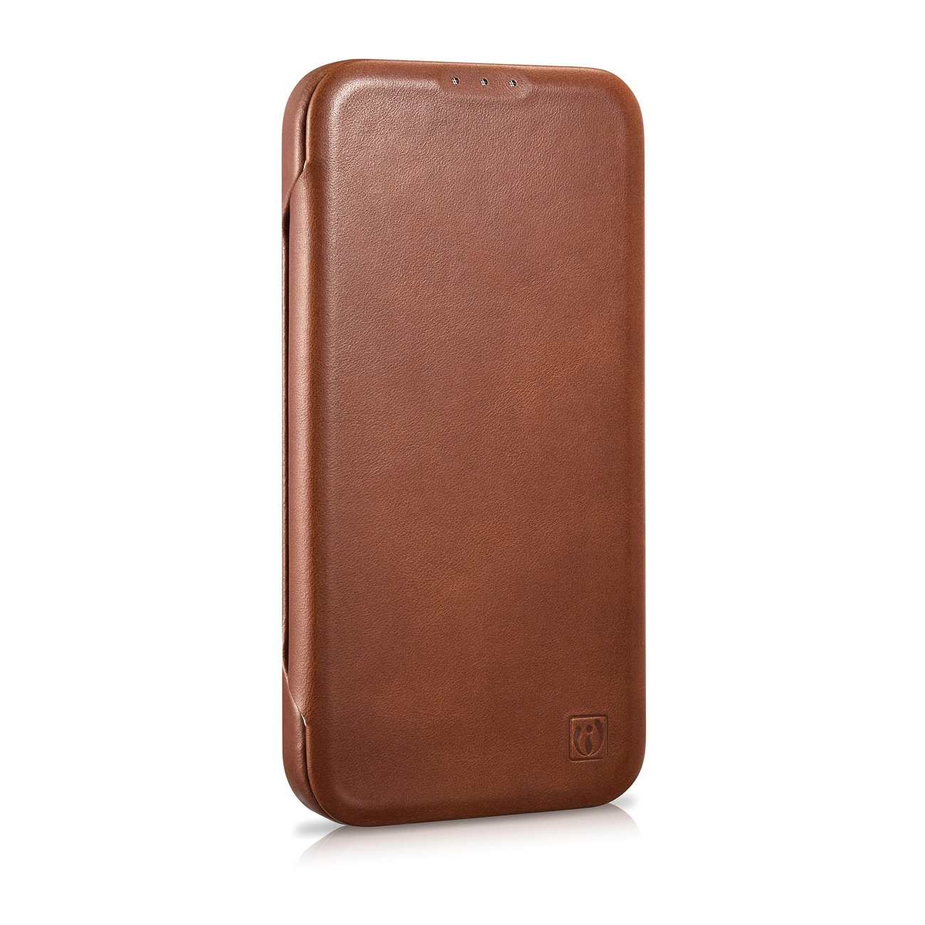 Pokrowiec etui skrzane z klapk iCarer CE Oil Wax Premium Leather Folio Case brzowe APPLE iPhone 14 / 5