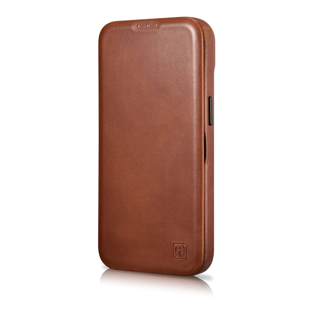 Pokrowiec etui skrzane z klapk iCarer CE Oil Wax Premium Leather Folio Case brzowe APPLE iPhone 14 Plus / 6