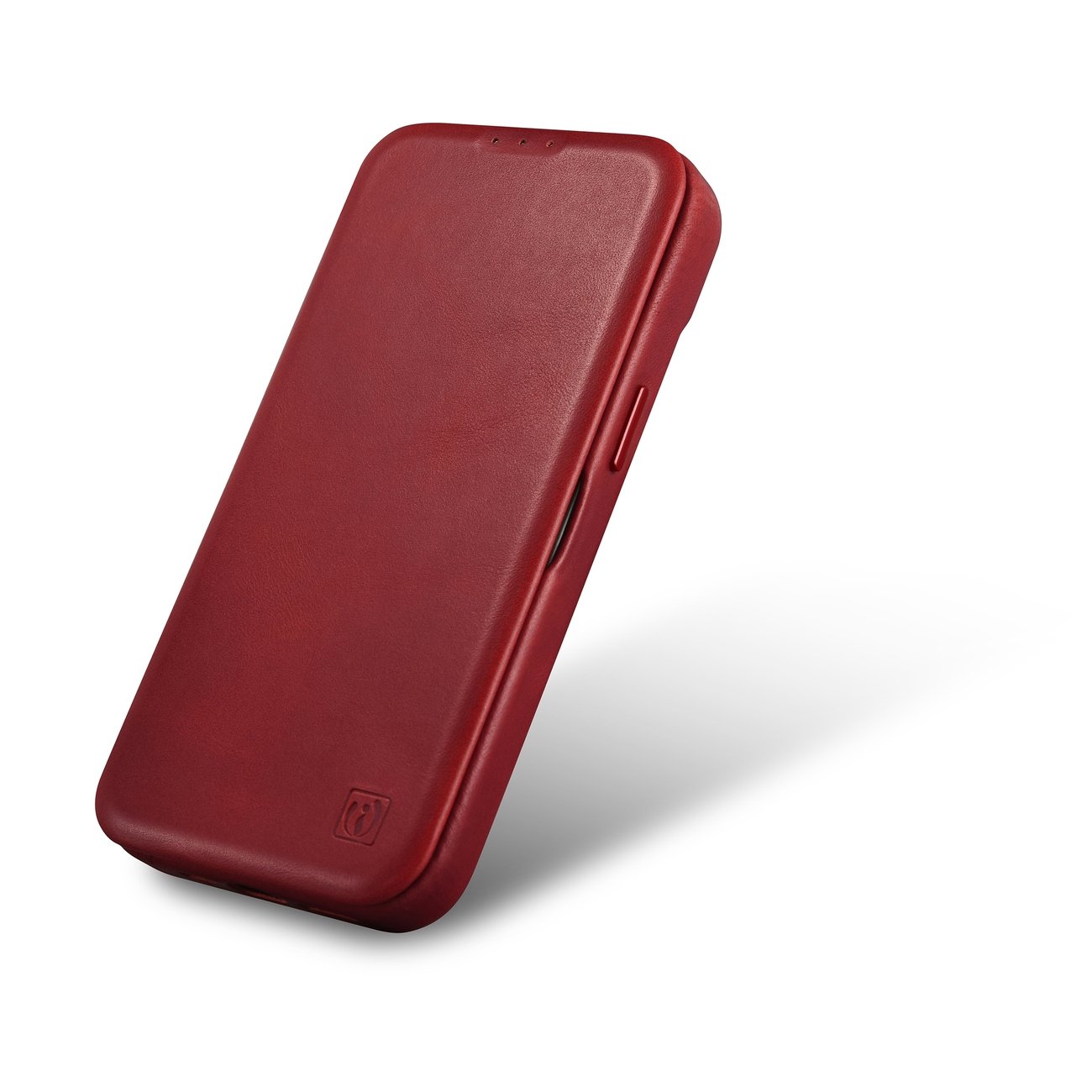 Pokrowiec etui skrzane z klapk iCarer CE Oil Wax Premium Leather Folio Case czerwone APPLE iPhone 14 / 6